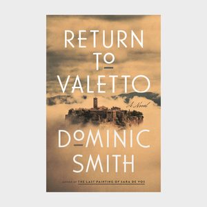 Book cover shows a hilltop village silhouetted against misty clouds. Title: 