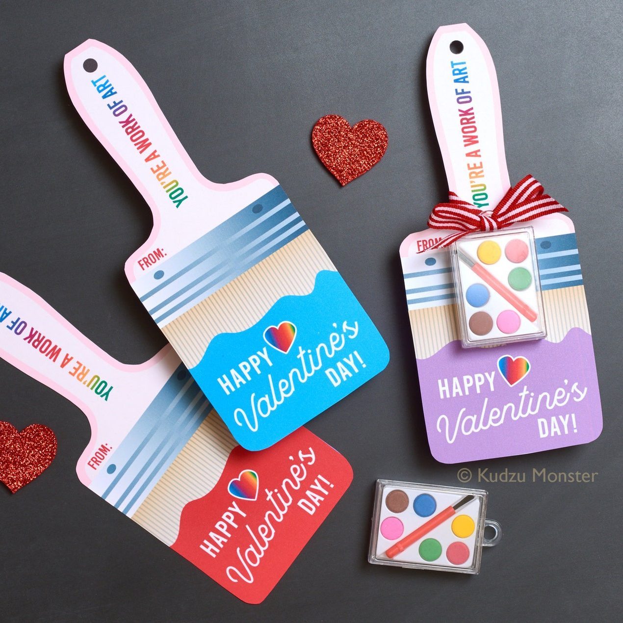 Paint Brush Valentines Day Card