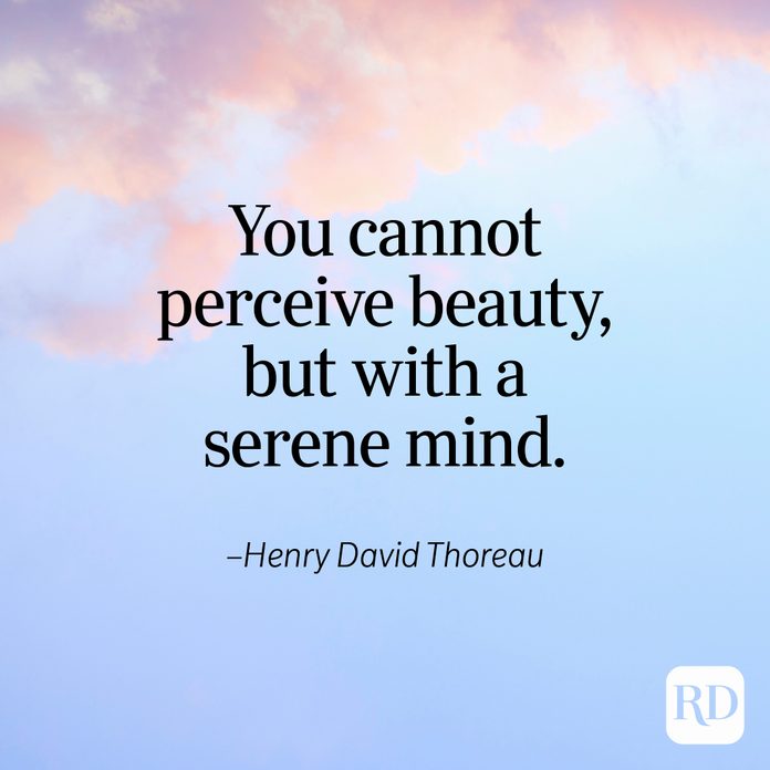 "You cannot perceive beauty, but with a serene mind." —Henry David Thoreau