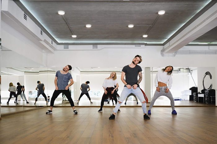 dance class in workout room