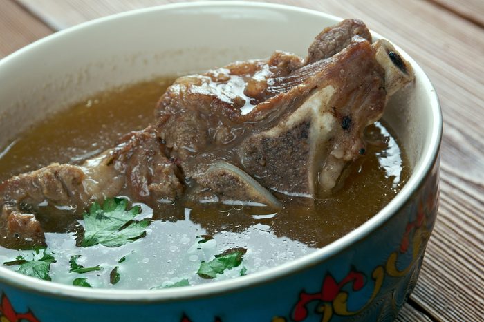 Khash - dish of boiled cow's feet. traditional dish in Afghanistan, Armenia, Azerbaijan, Bosnia and Hercegovina, Bulgaria, Georgia, Iran, Iraq, and Turkey.