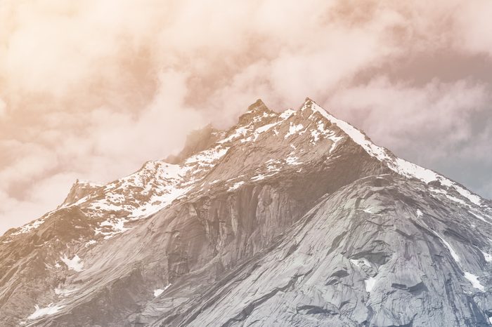 Close up top of mountains,Himalaya range,Jammu & Kashmir, India in vintage style