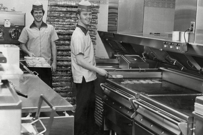 Staff Working In The Kitchen Of Mcdonalds Restaurant In Woolwich - 1974