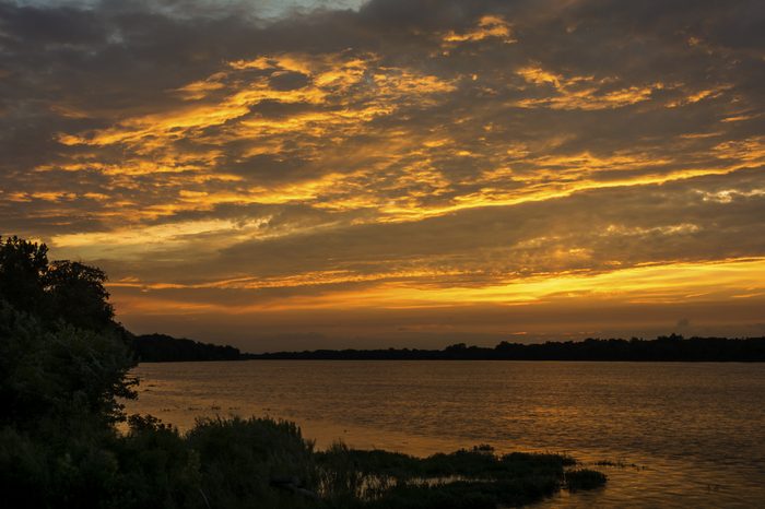 Beautiful sunset over the Maumee river in northwest Ohio.