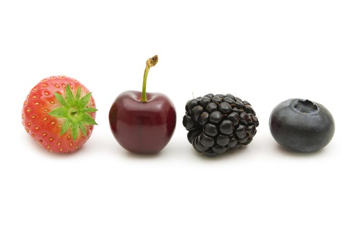 fresh berries on white background