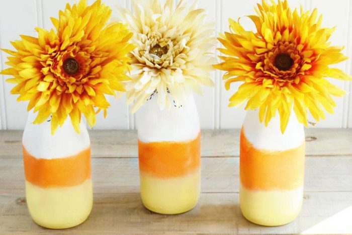 candy corn vases halloween craft