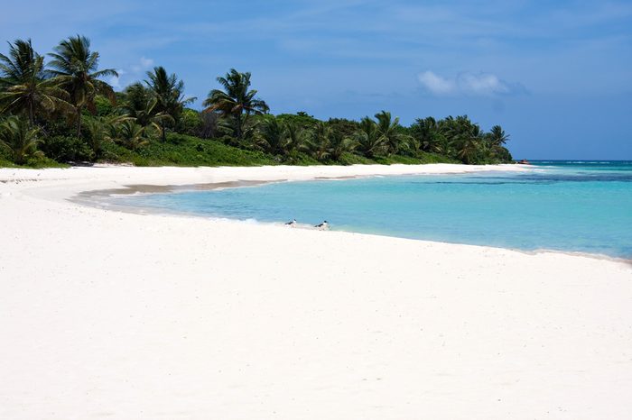 The gorgeous white sand filled Flamenco beach on the Puerto Rican island of Culebra.