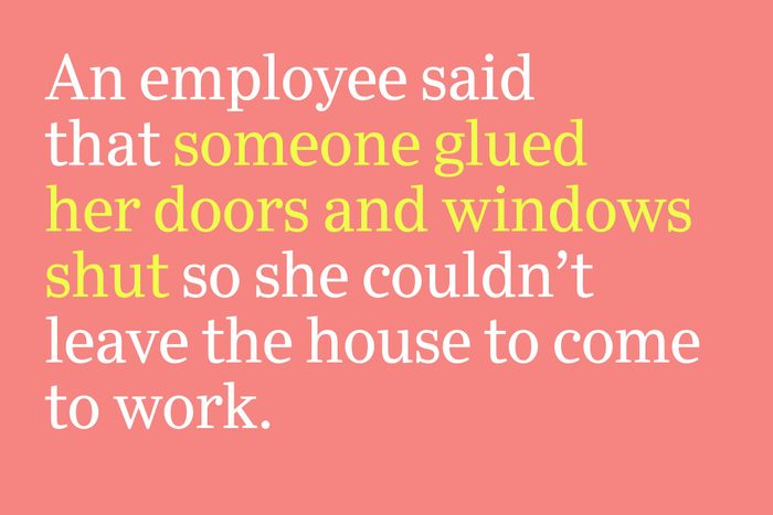 someone glued her doors shut