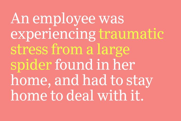 traumatic stress from a large spider
