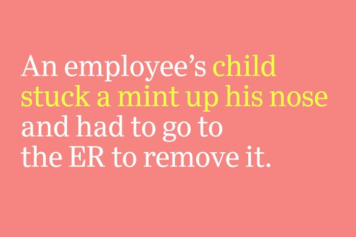 child stuck a mint up his nose