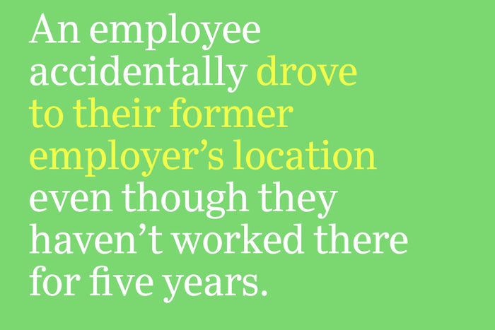 drove to their former employer's location