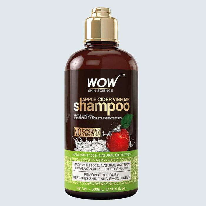 A shampoo bottle labeled 