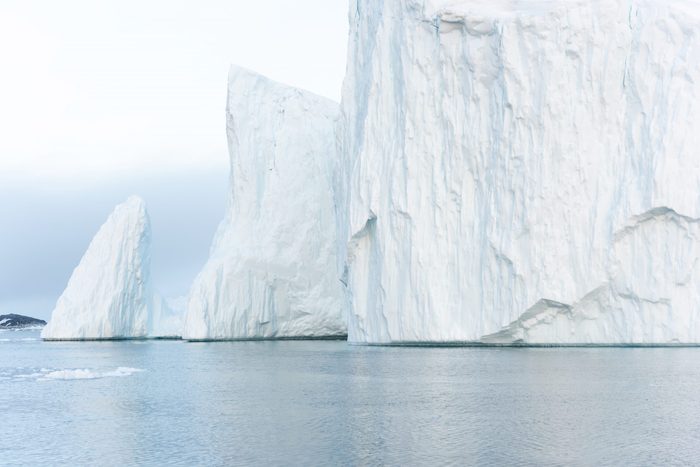 Arctic Icebergs on Arctic Ocean in Greenland