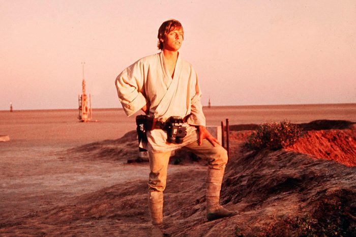 Mark Hamill on the set of Star Wars Episode IV: A New Hope, 1977