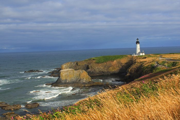 Yaquina Head Light off the coast of Newport Oregon