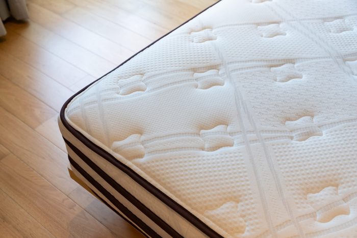 soft mattress, dust mites on bed, concept : allergy in bed room.