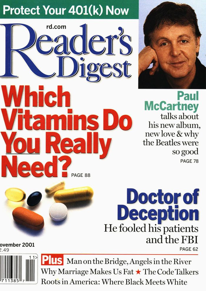2001 November Readers Digest Cover