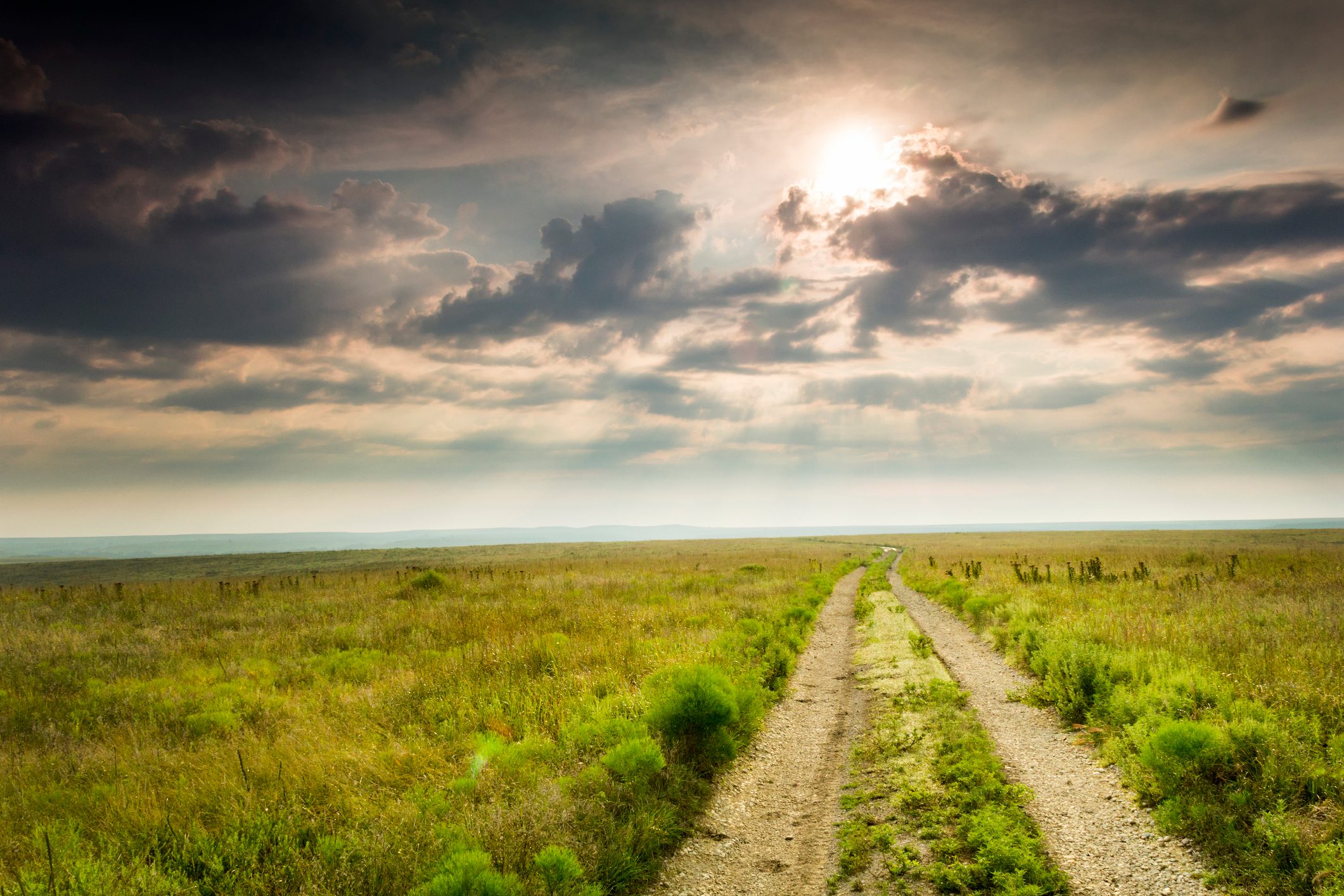 Dramatic Sunrise over the Kansas Tallgrass Prairie Preserve National Park