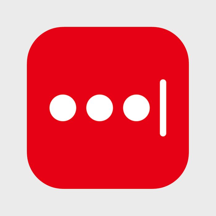 Red square icon featuring three white dots followed by a vertical line; minimalist design against a light gray background.