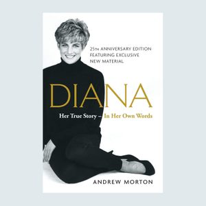 Book cover shows a seated woman smiling. Text: 