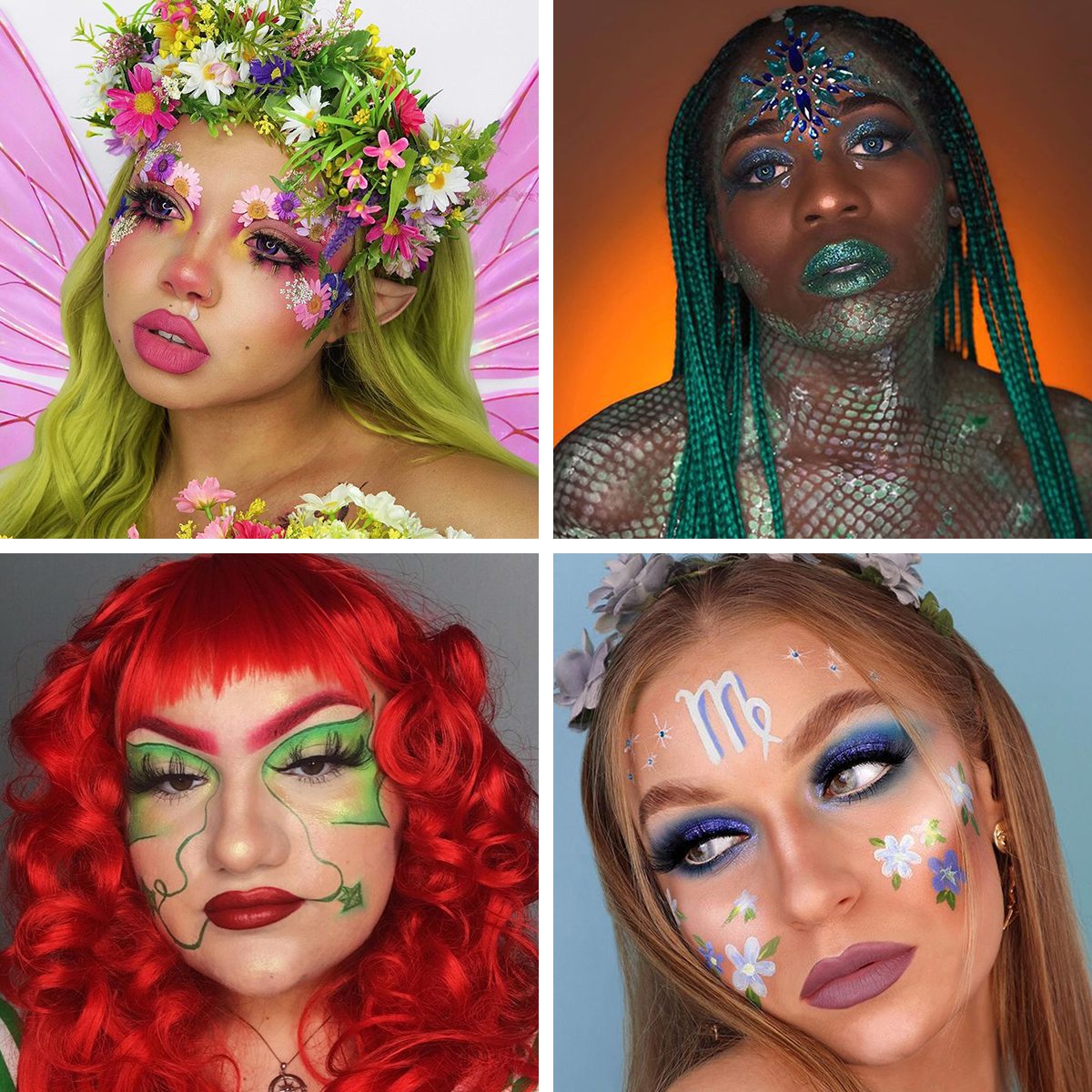 Halloween Makeup Looks Grid Collage