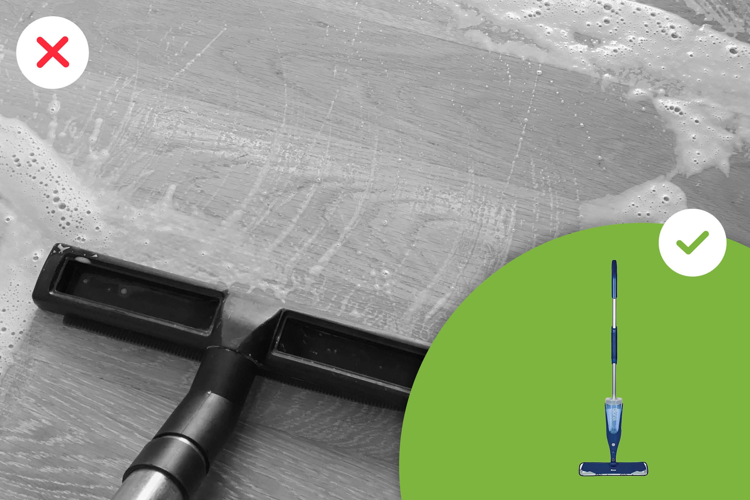 Cleaning a wooden floor