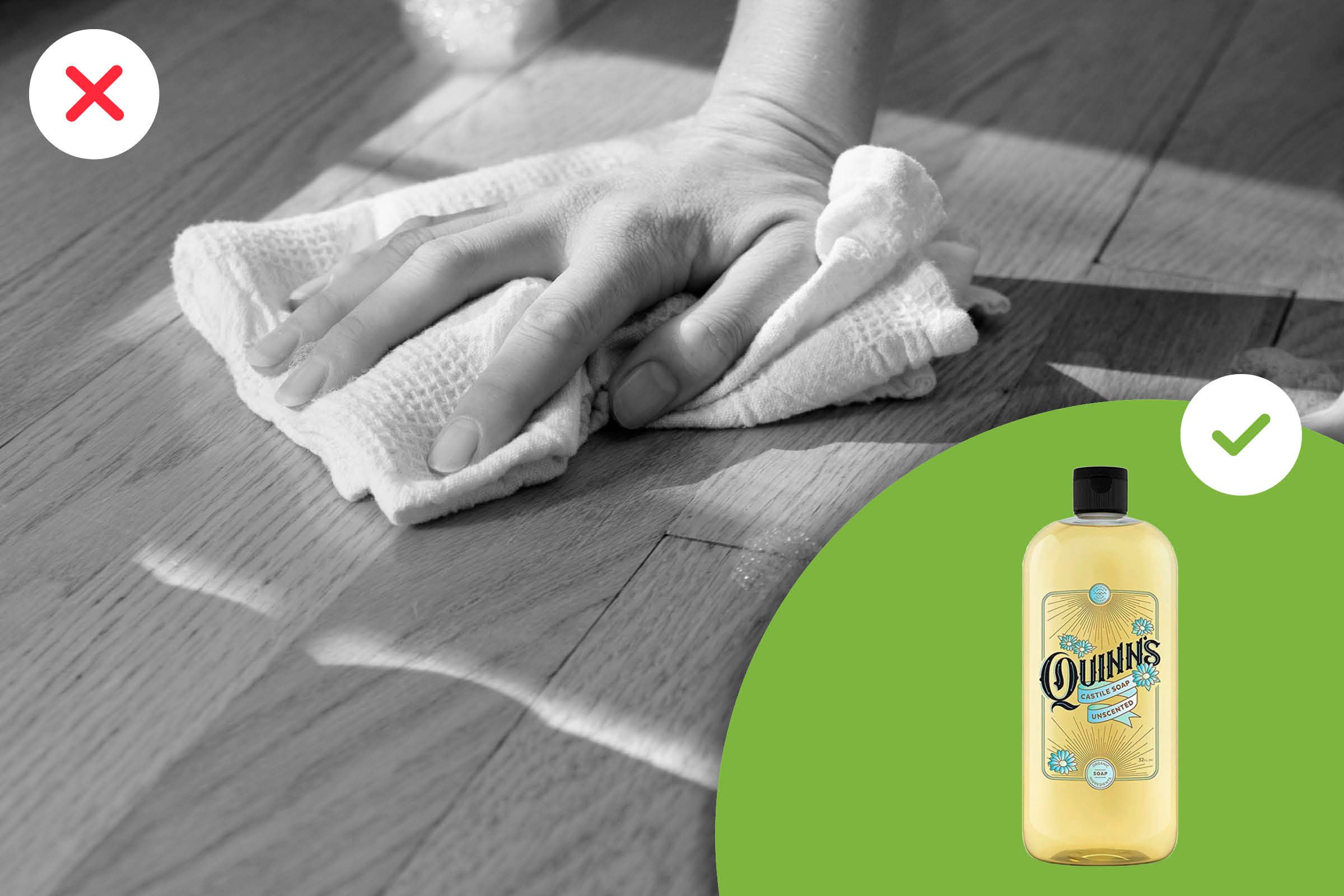 Cleaning a wooden floor