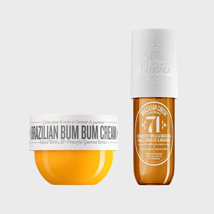 Yellow cream container labeled 