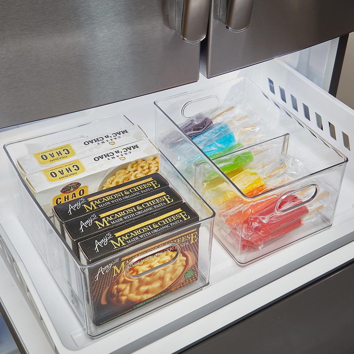 Divided freezer bins