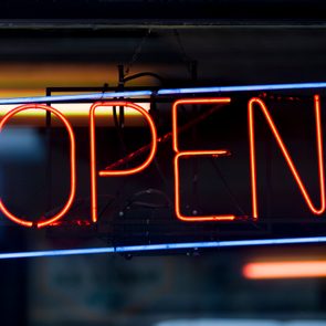 Neon sign displaying 