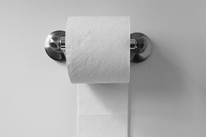 Close-Up Of Toilet Paper Roll