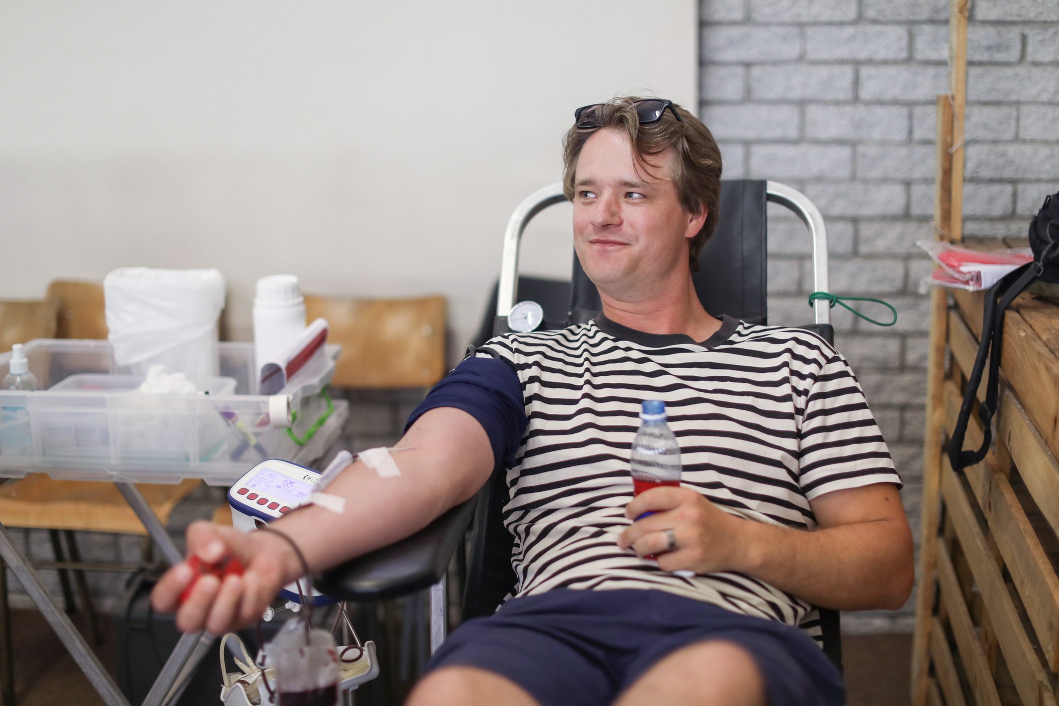 Donating Blood.
