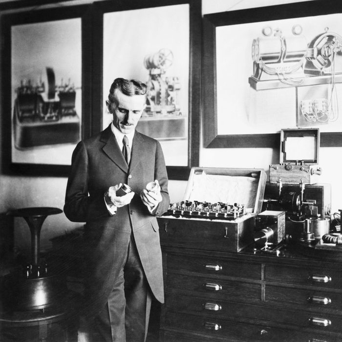Nikola Tesla In His Laboratory