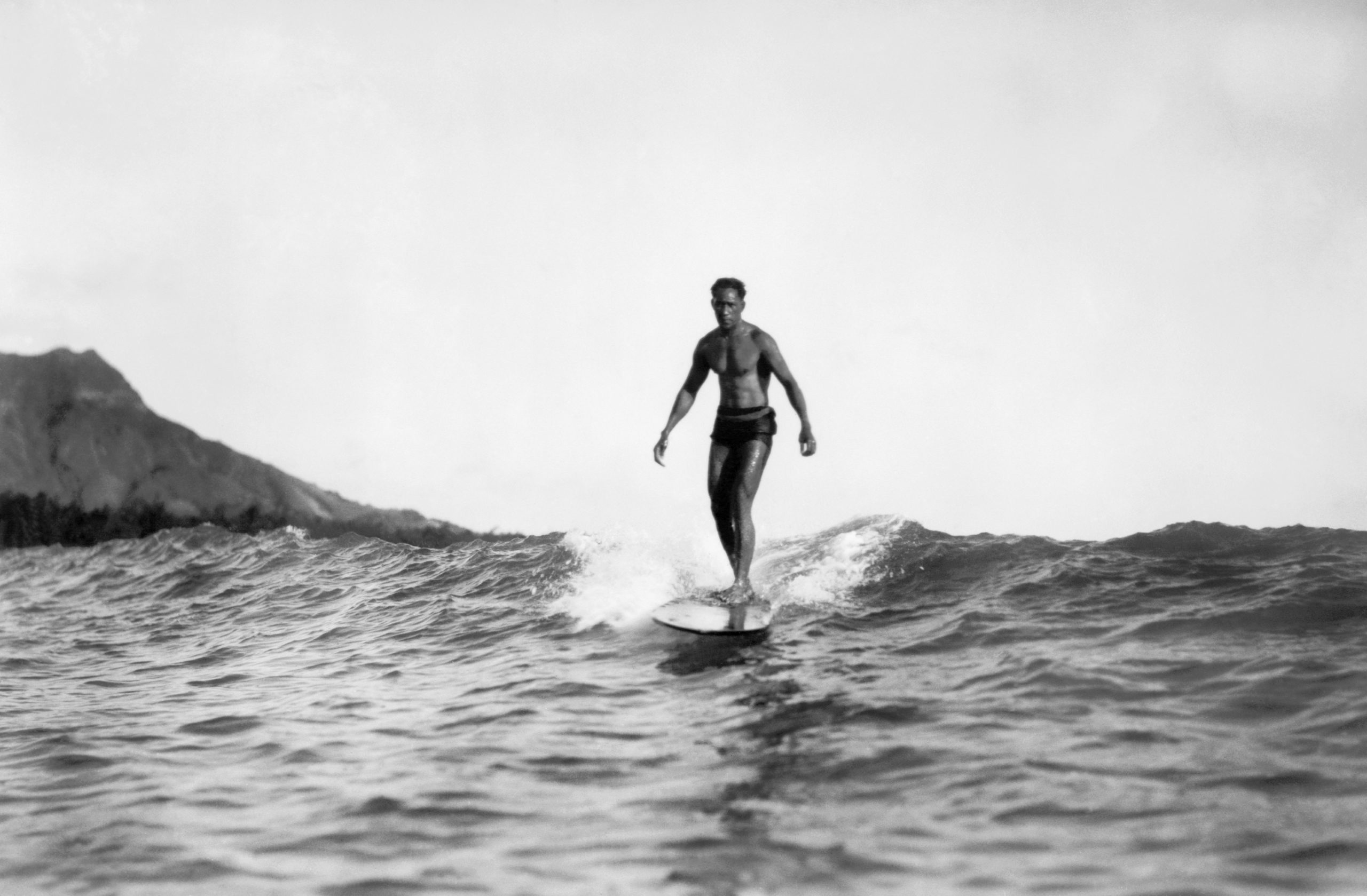 Possibly Duke Kahanamoku Surfing At Waikiki Beach