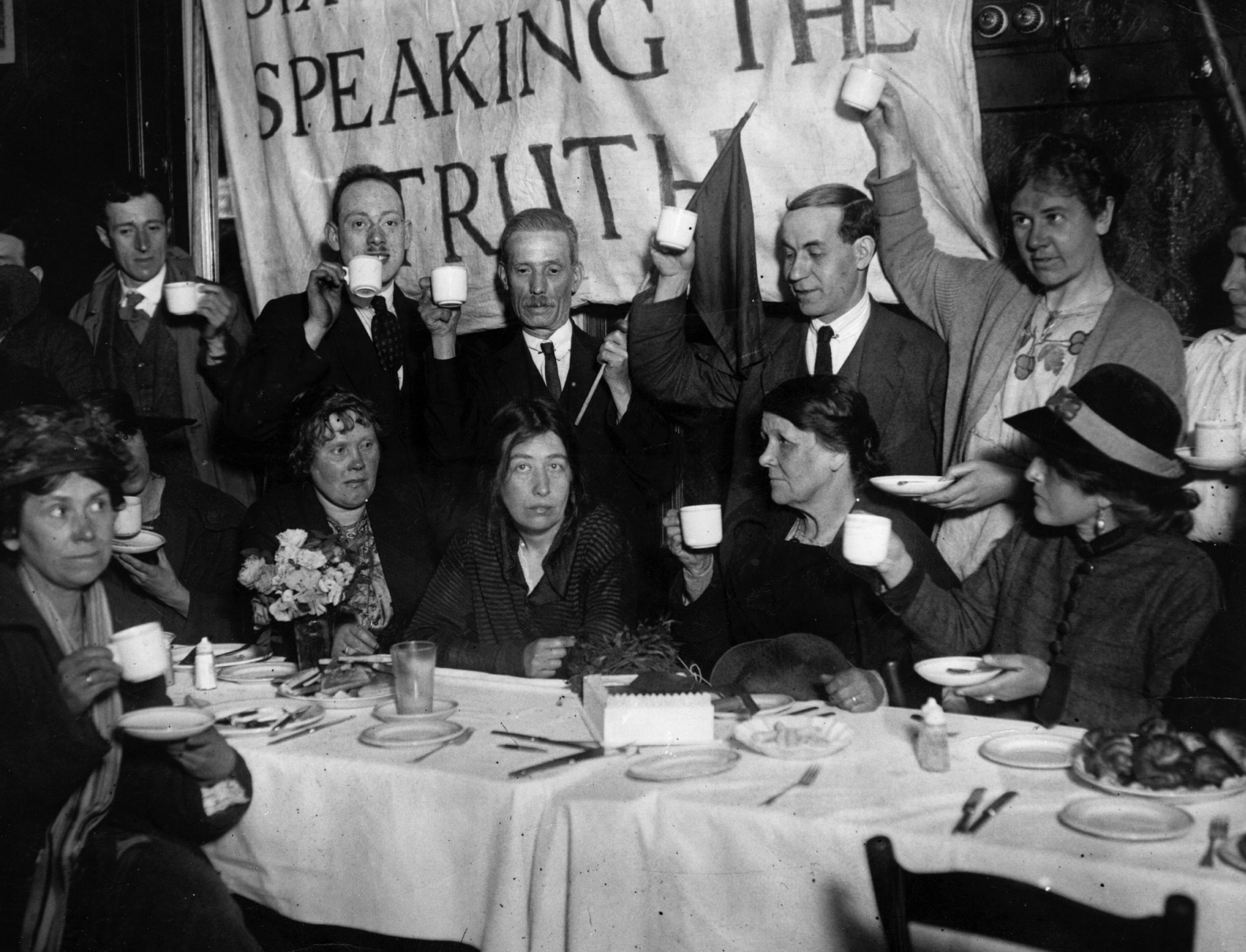 Sylvia Pankhurst being toasted at a breakfast celebrating her most recent release from prison