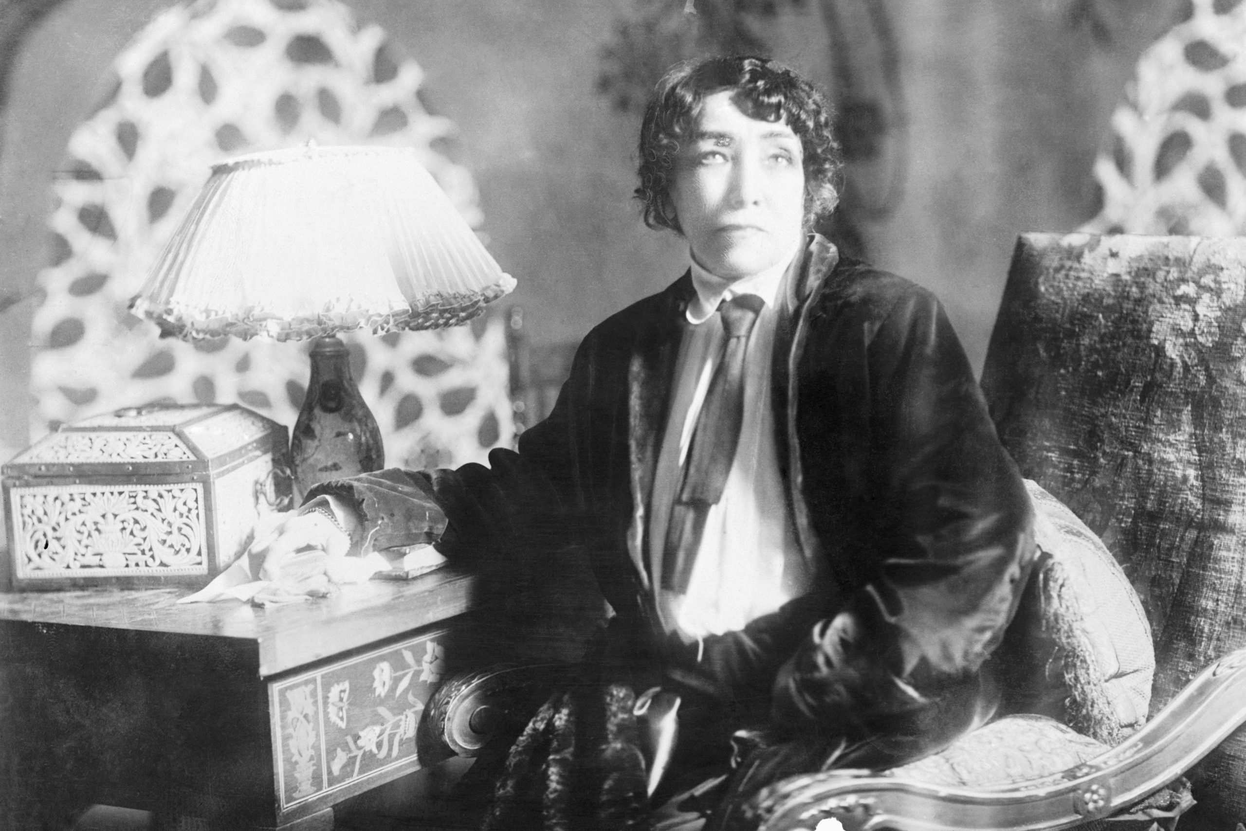 Actress Sarah Bernhardt in her dressing room