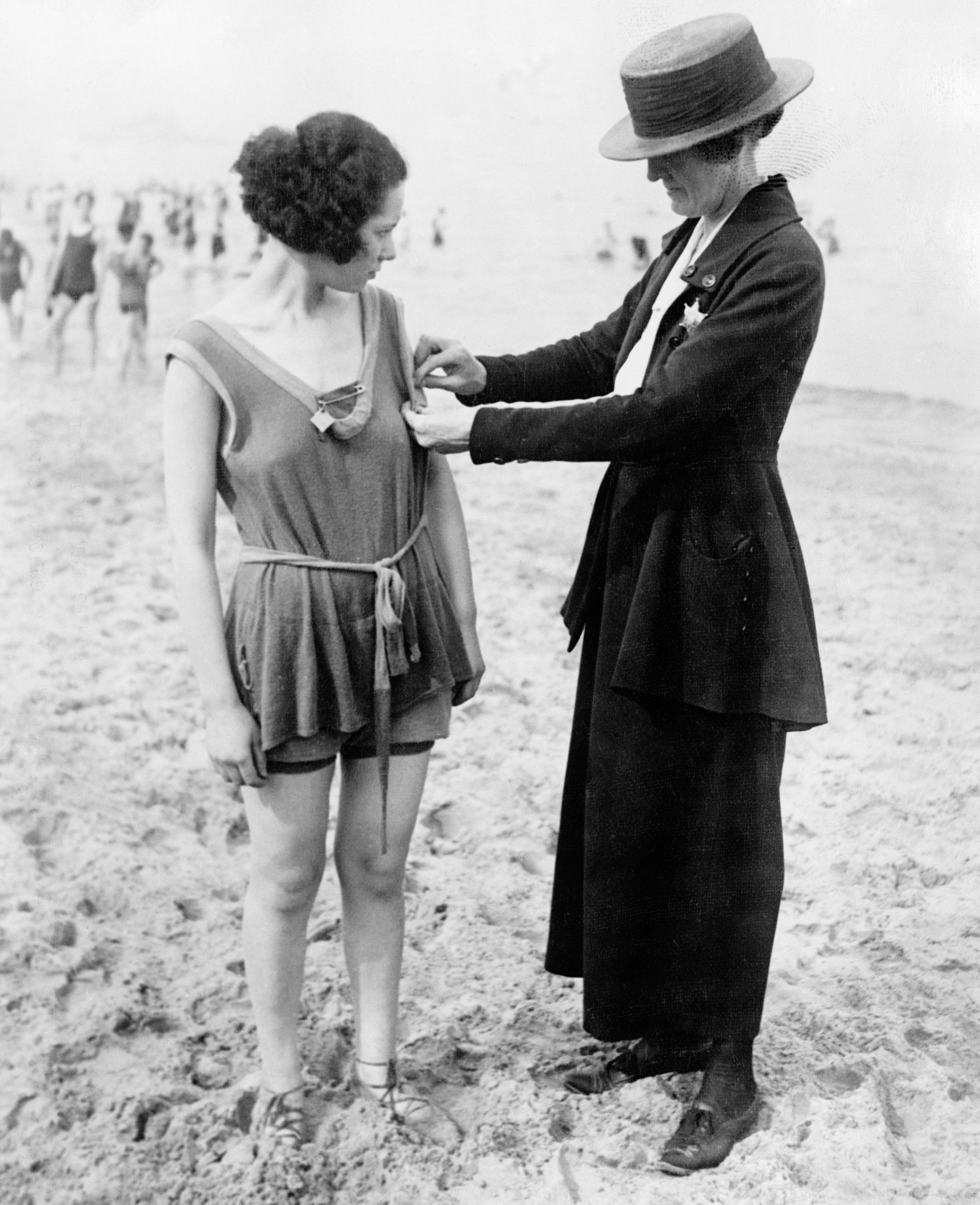 Policewomen Checking Length Violations
