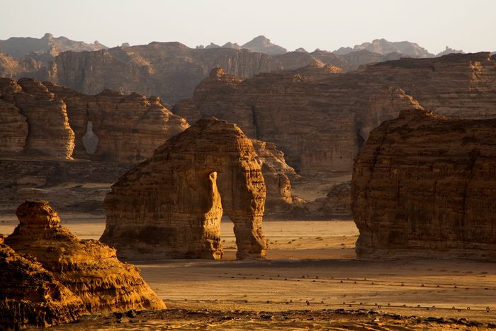 Elephant Rock in desert near Al Ula oasis in Saudi Arabia