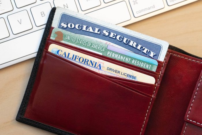 High Angle View Of Wallet On Table