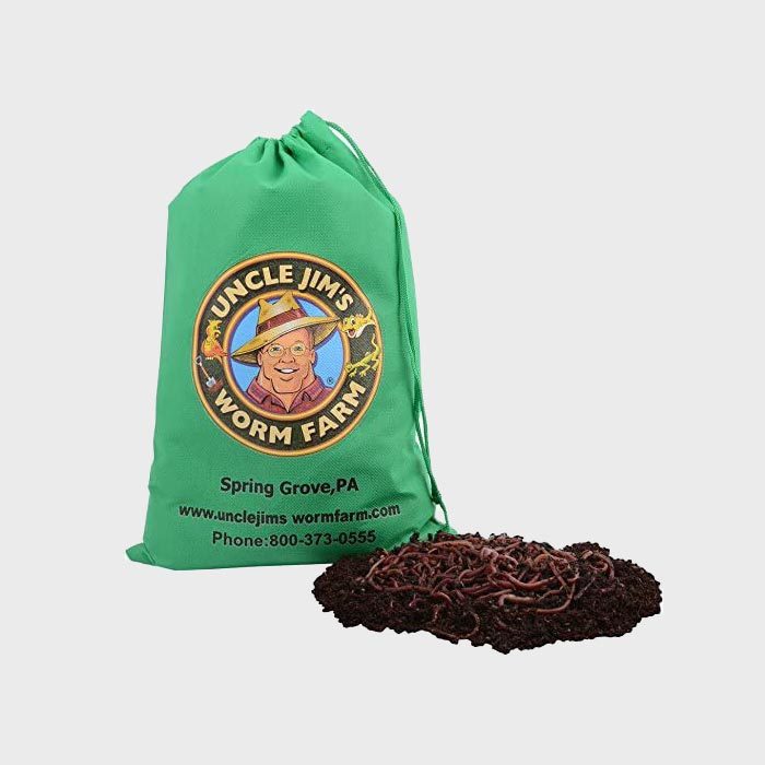 A green bag branded 