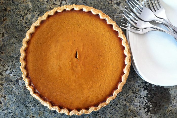 Pumpkin Pie Ready For Serving