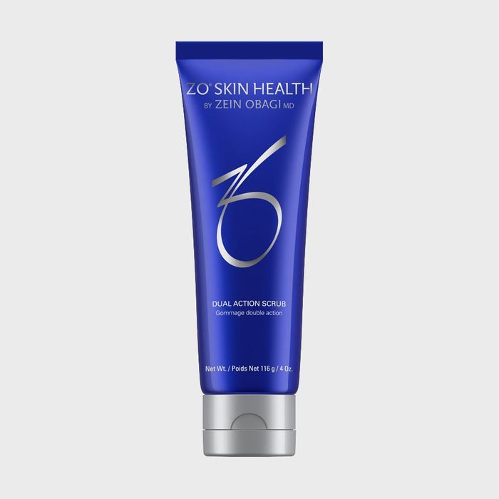 A blue tube labeled 