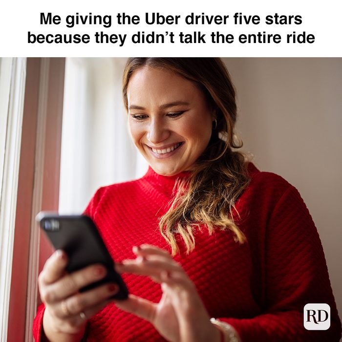 Me Giving The Uber Driver Five Stars Because They Didn’t Talk The Entire Ride