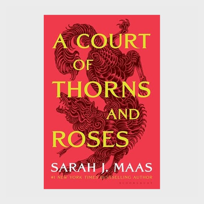 Book cover shows red background with an intricate black illustration. Text reads: 