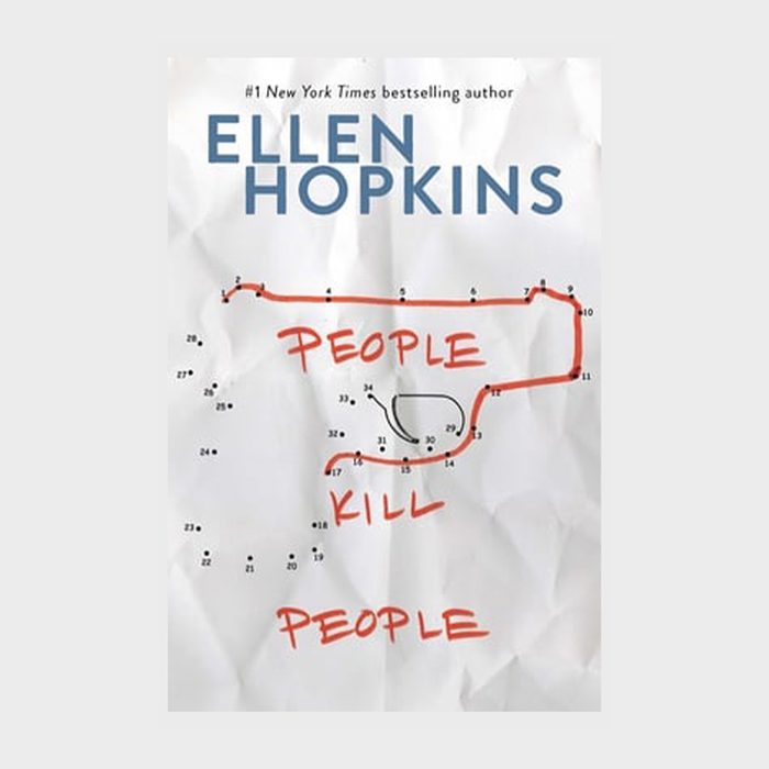 Crumpled paper displays a connect-the-dots outline overlaid with red text: 