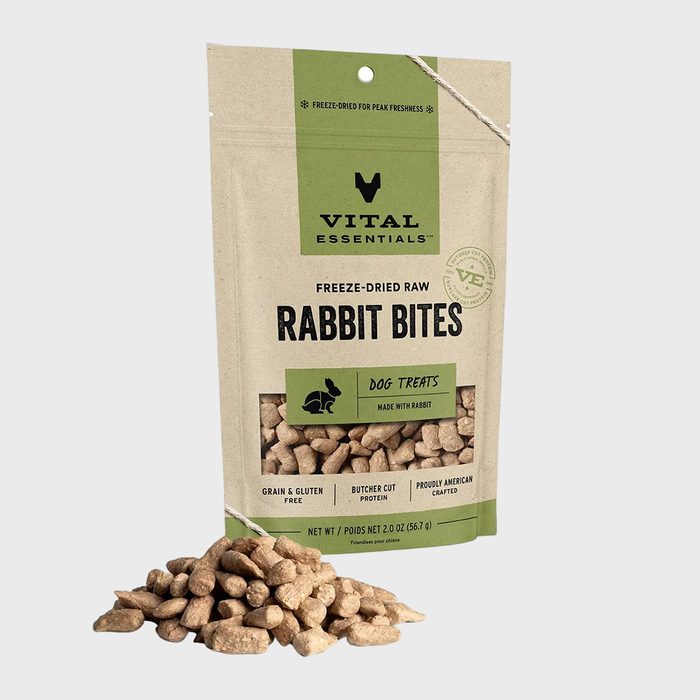 Bag of rabbit bites labeled 