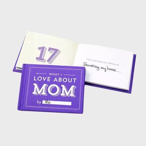 Purple book displays text: 