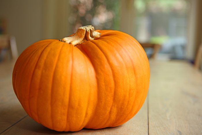 Big Pumpkin on a Kitchen Table