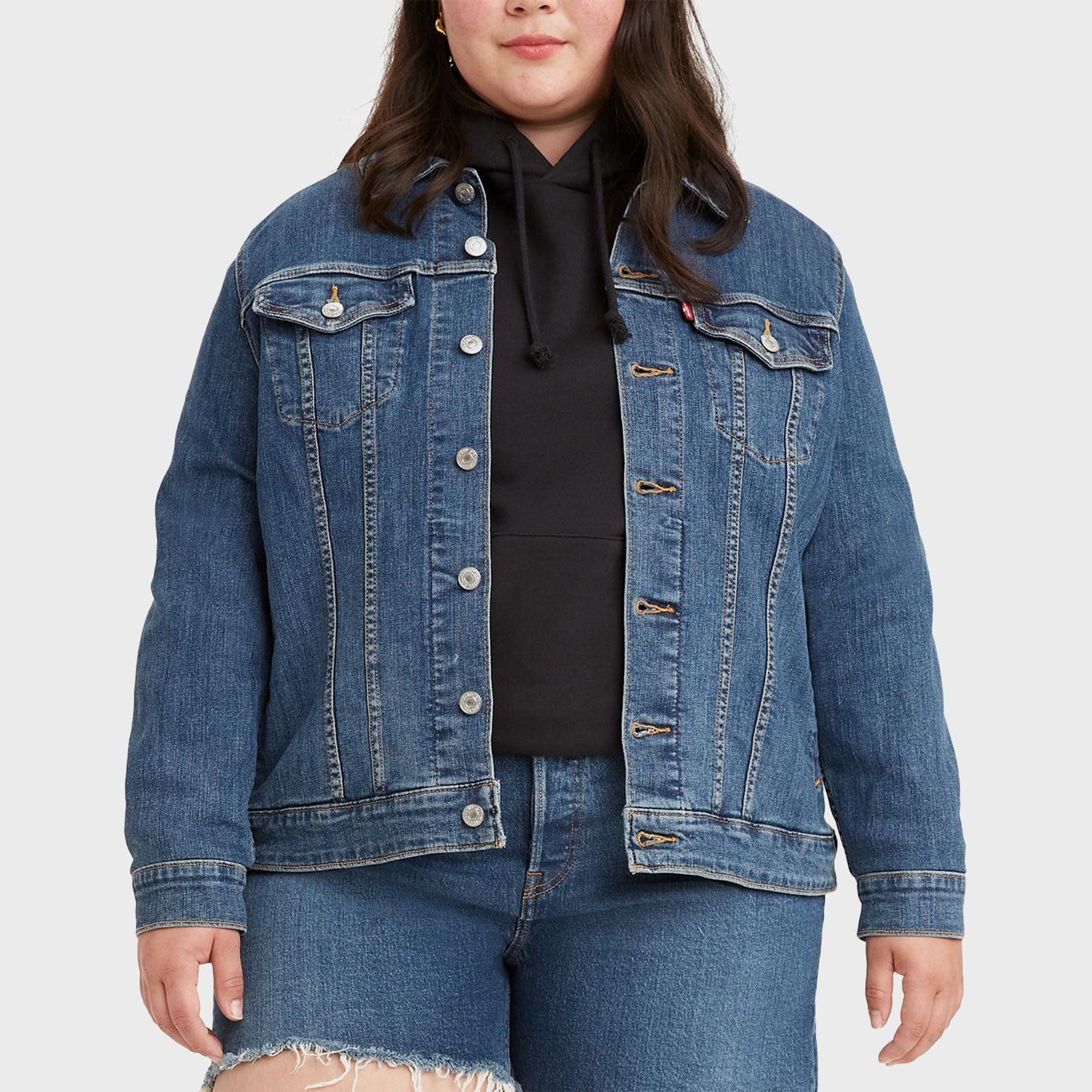 Rd Ecomm Levi's Plus Size Button Down Original Denim Trucker Jacket Via Macys.com