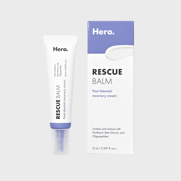 A white and purple tube labeled 